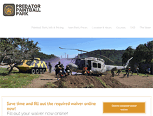 Tablet Screenshot of predatorpaintballpark.com